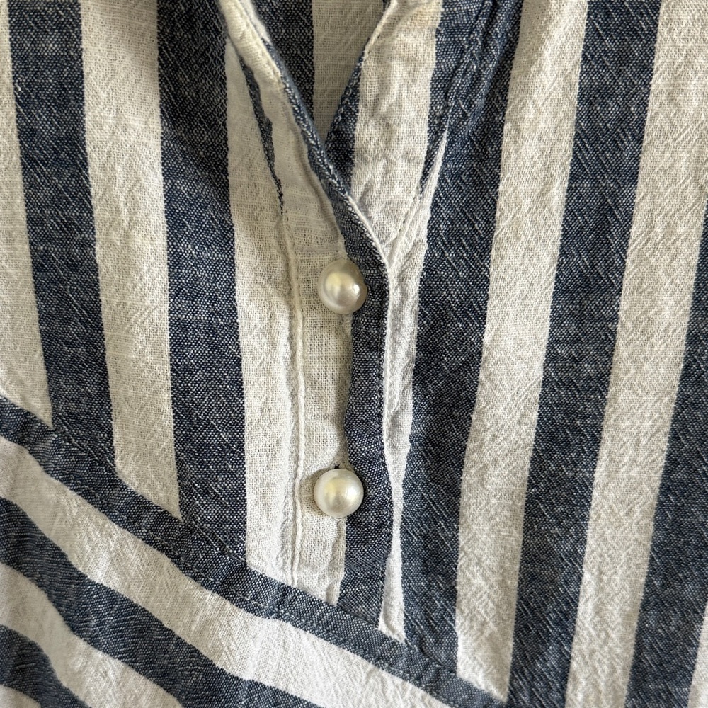Blue Bayou Austin Striped Tunic Blue and White Top Size XL - Picture 5 of 10
